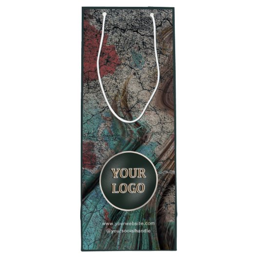 Persoonlijk bedrijfslogo | Eigen merk verpakking Wijn Cadeautas (Achterkant)