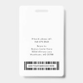 Persoonlijk bedrijfslogo en personeelsfoto ID Badge (Achterkant)