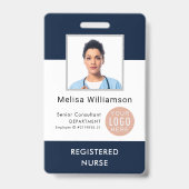Persoonlijk bedrijfslogo en personeelsfoto ID Badge (Voorzijde)