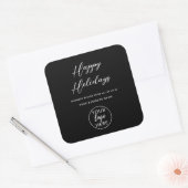 Persoonlijk bedrijfslogo kerstgroeten vierkante sticker (Envelop)