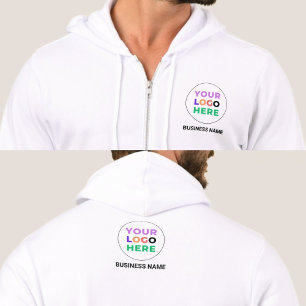 Persoonlijk bedrijfslogo & naam   Voor- en achterk Hoodie