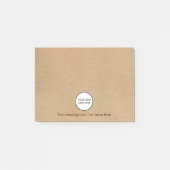 Persoonlijk bedrijfslogo op rustieke kraftpapier post-it® notes (Voorkant)
