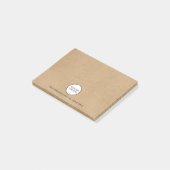 Persoonlijk bedrijfslogo op rustieke kraftpapier post-it® notes (Schuin)