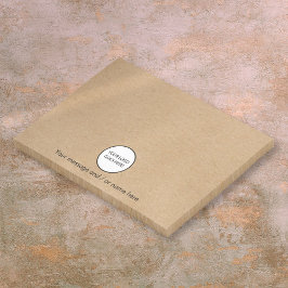 Persoonlijk bedrijfslogo op rustieke kraftpapier post-it® notes