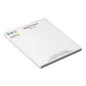 Persoonlijk bedrijfslogo tekst zakelijk notitieblo notitieblok (Schuin)