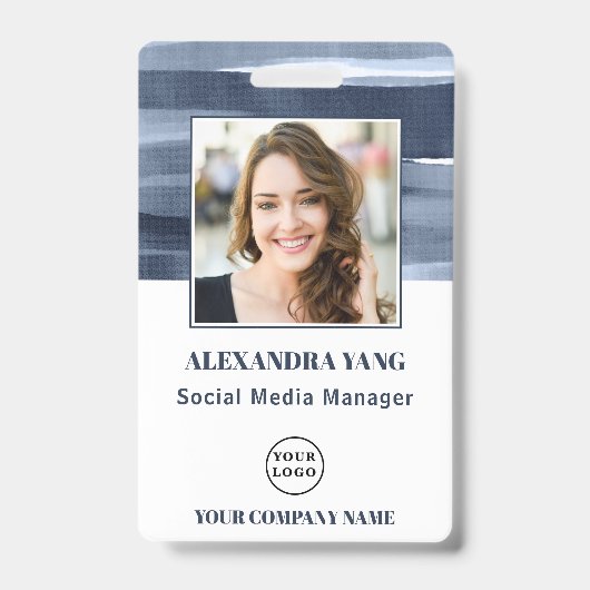 Persoonlijk bedrijfslogo van werknemer Foto ID Badge (Voorzijde)