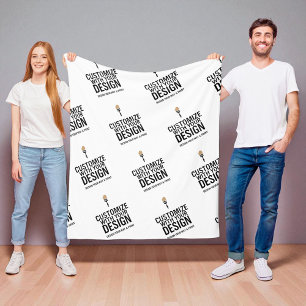 Persoonlijk Bedrijfsmerk Minimalistisch Fleece Deken