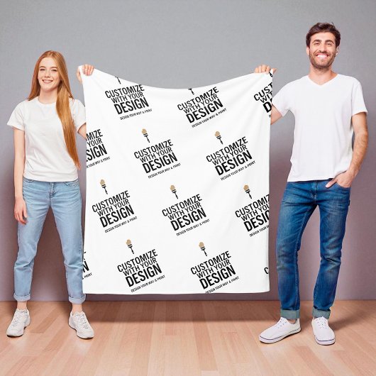 Persoonlijk Bedrijfsmerk Minimalistisch Fleece Deken