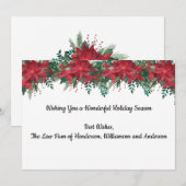 Persoonlijk bedrijfsRed Poinsettia Feestdagenkaart (Voorkant / Achterkant)