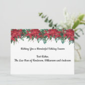 Persoonlijk bedrijfsRed Poinsettia Feestdagenkaart (Staand voorkant)