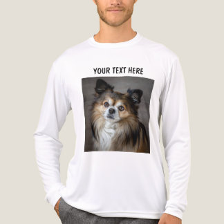 Persoonlijk bedrukte dubbelzijdige foto en tekst Tri-Blend shirt