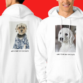 Persoonlijk bedrukte dubbelzijdige foto tekst hoodie