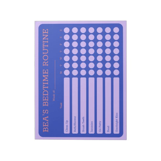 Persoonlijk Bedtime 11-inch x 8,5-inch Notitieblok (Linkerzijde)