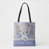 Persoonlijk Bedtime Teddy Bear Tote Bag (Voorkant)