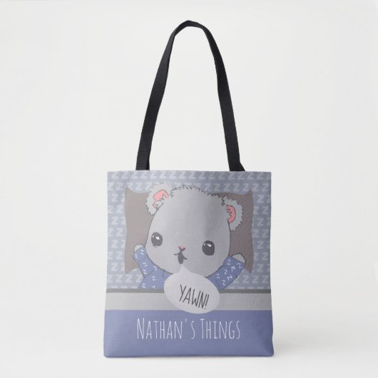 Persoonlijk Bedtime Teddy Bear Tote Bag (Voorkant)