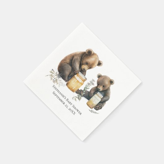 Persoonlijk Beer honing-Baby shower Servet (Hoek)