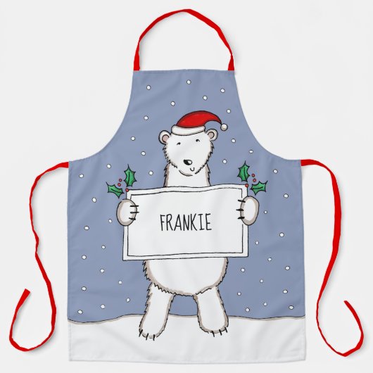 Persoonlijk Beer Kerstmis Schort (Voorkant)