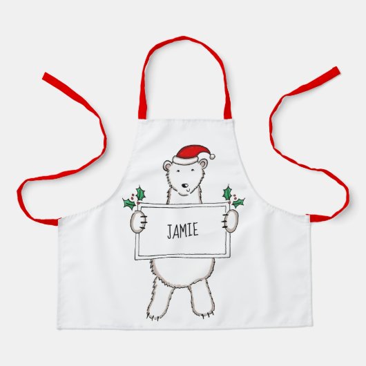 Persoonlijk Beer Kerstmis Schort (Voorkant)