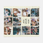 Persoonlijk beige 11 Foto-collage Fleece Deken (Voorkant (Horizontaal))