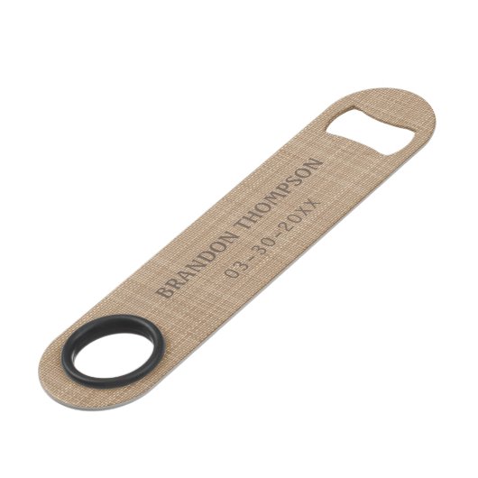 Persoonlijk beige bruin textuurpatroon speed flessenopener (Voorkant Gekanteld)