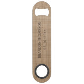 Persoonlijk beige bruin textuurpatroon speed flessenopener (Voorkant)