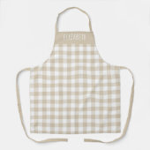 Persoonlijk beige geruit gingham patroon schort (Voorkant)