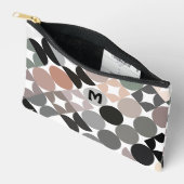Persoonlijk beige grijs zwart abstract kunstpatroo etui (Open)