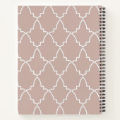 Persoonlijk Beige Moroccan Lattice Pattern Notitieboek (Achterkant)