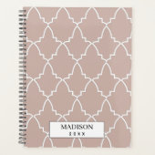 Persoonlijk Beige Moroccan Lattice Pattern Planner (Voorkant)