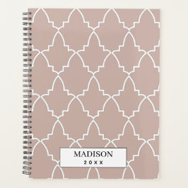 Persoonlijk Beige Moroccan Lattice Pattern Planner