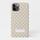 Persoonlijk beige wit Fleur de Lis patroon Case-Mate iPhone Case (Achterkant)