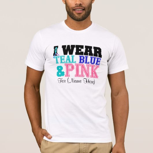 Persoonlijk ben ik Blauwgroen roze en blauwe schil T-shirt (Voorkant)