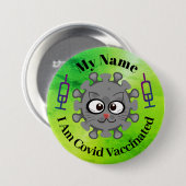 Persoonlijk ben ik gevaccineerd in de pincode van  ronde button 7,6 cm (Voorkant /achterkant)