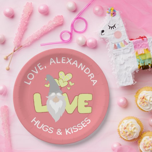 Persoonlijk ben je genoom hartgeel en grijs papieren bordje (Feest)