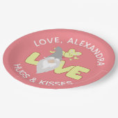 Persoonlijk ben je genoom hartgeel en grijs papieren bordje (Gekanteld)