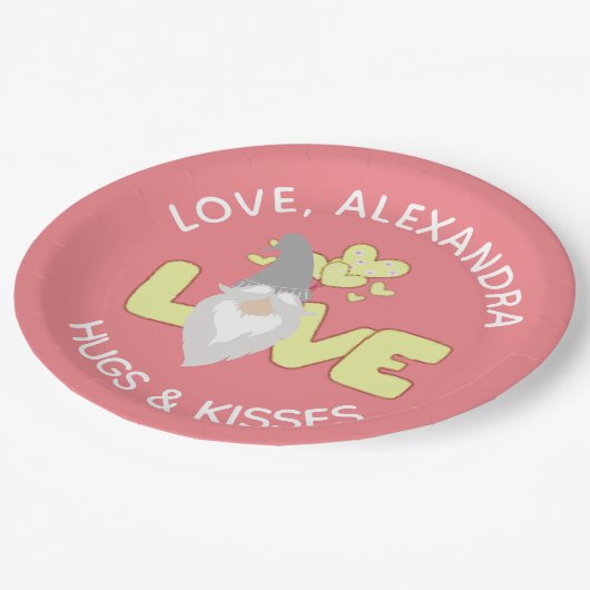 Persoonlijk ben je genoom hartgeel en grijs papieren bordje (Gekanteld)