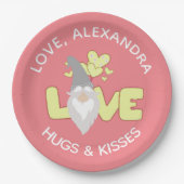 Persoonlijk ben je genoom hartgeel en grijs papieren bordje (Voorkant)