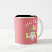 Persoonlijk ben je genoom hartgeel en grijs tweekleurige koffiemok (Voorkant rechts)