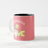 Persoonlijk ben je genoom hartgeel en grijs tweekleurige koffiemok (Voorkant links)