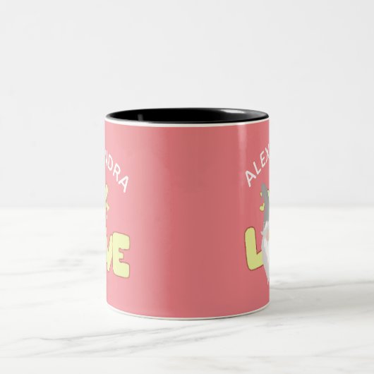 Persoonlijk ben je genoom hartgeel en grijs tweekleurige koffiemok (Center)