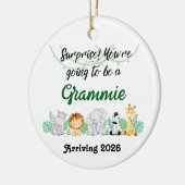 Persoonlijk 'Benoemd tot Grootouder' Jungle Dier Keramisch Ornament (Links)