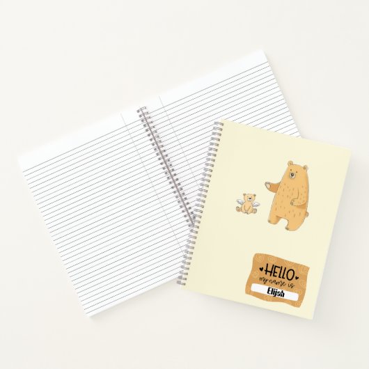 Persoonlijk beren-thema notitieboek – Terug naar s (Binnen)