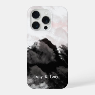 Persoonlijk berglandschap in zwart-wit iPhone 15 pro case