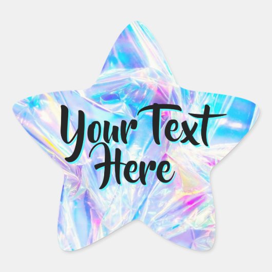 Persoonlijk Bericht Holografische Ster | Textuur Sticker (Voorkant)