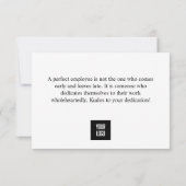 Persoonlijk bericht "Personeelswaardering" Bedankkaart (Achterkant)