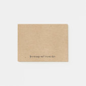 Persoonlijk bericht rustieke kraftpapier stijl post-it® notes (Voorkant)