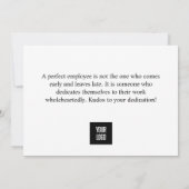 Persoonlijk bericht "Werknemerswaardedag" Bedankkaart (Achterkant)