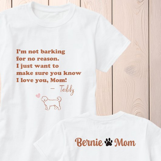 Persoonlijk Bernedoodle Moeder T-shirt Aangepaste 