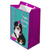 Persoonlijk Bernese Mountain Dog Puppy Medium Gif Medium Cadeauzakje (Voorkant Gekanteld)