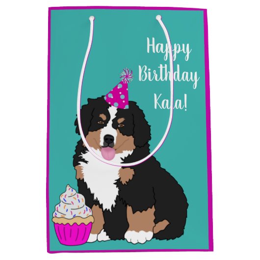 Persoonlijk Bernese Mountain Dog Puppy Medium Gif Medium Cadeauzakje (Voorkant)